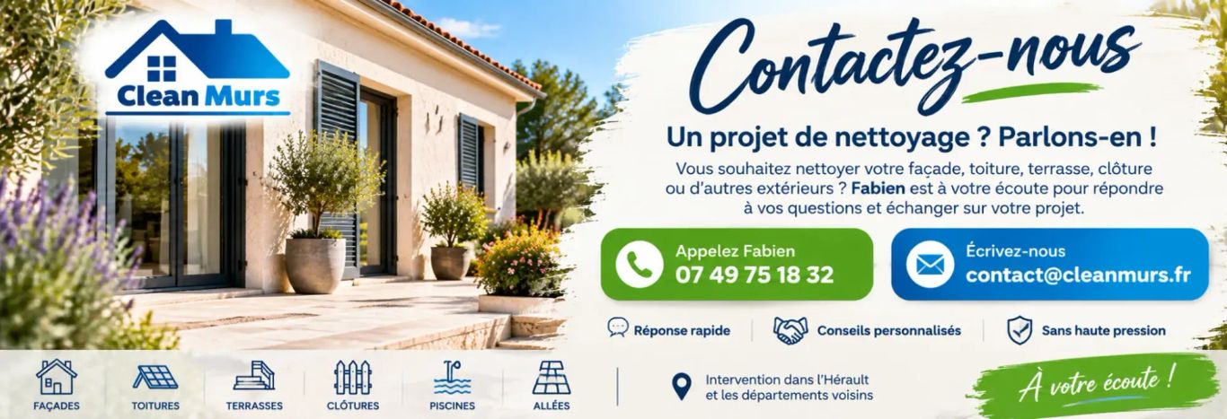 Contact Cleanmurs pour un projet de nettoyage extérieur sans haute pression